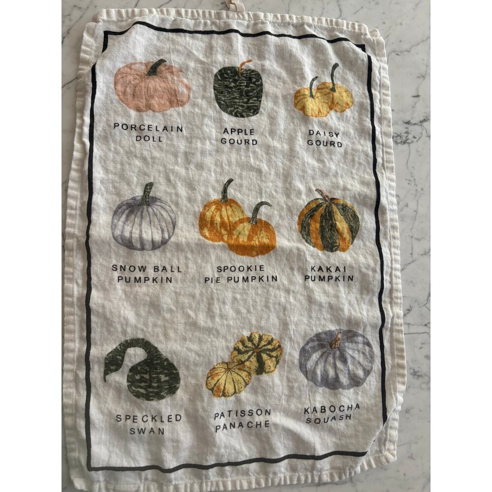 Set of 2 Smith & Hawken Gourds 100% Linen Dishcloth Dish Towel 20" x 30" MINT - Picture 2 of 5